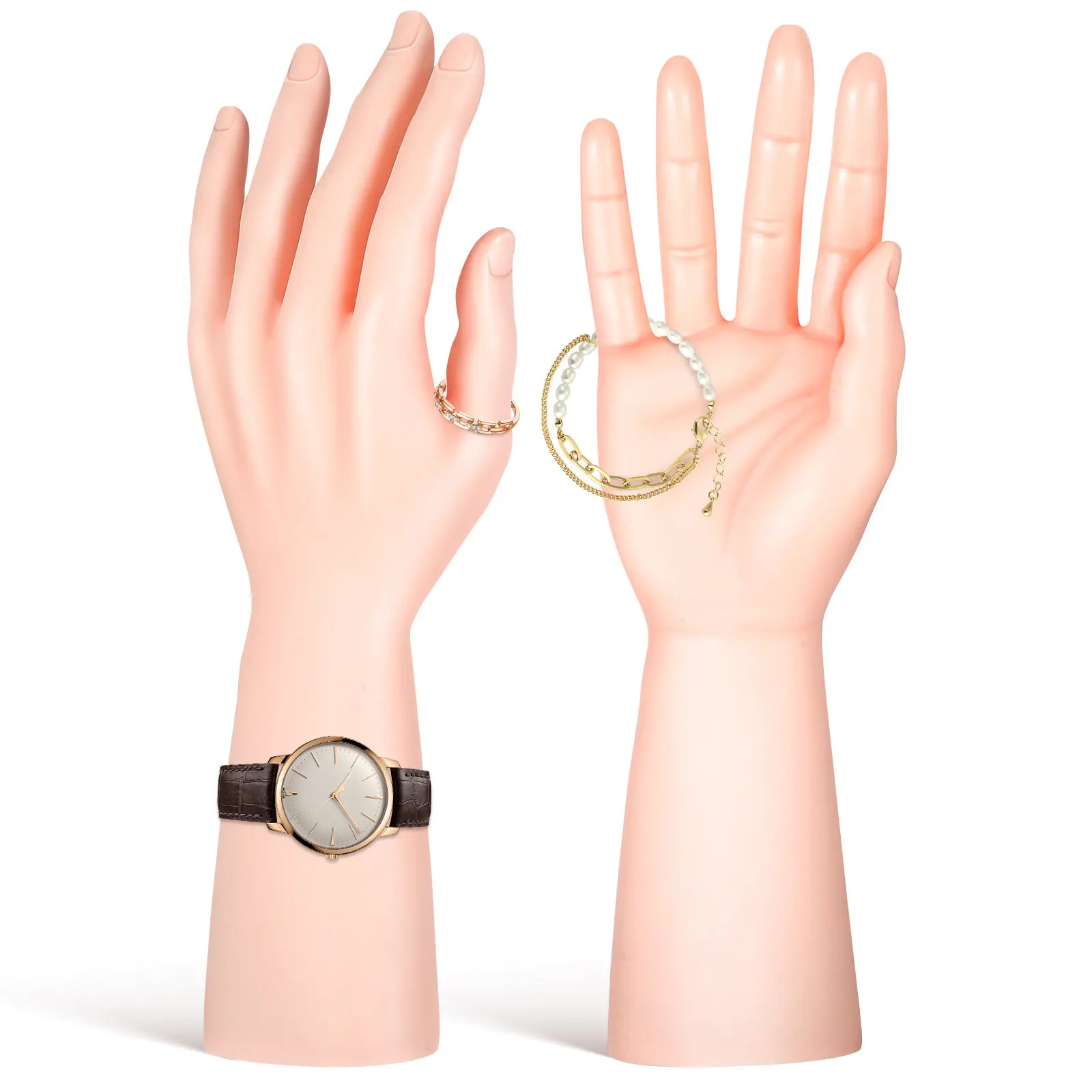 

2 шт. реалистичные манекены-руки для демонстрации ювелирных изделий, колец, браслетов, перчаток, настольные подставки, муляжи рук, реквизит