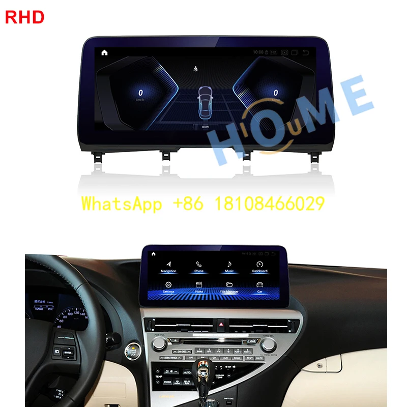 

New 12.5 Inch Qualcomm Android 13 Wireless CarPlay for Lexus RX RX270 RX350 RX450H 2009-2015 Multimedia Video Player Auto RHD