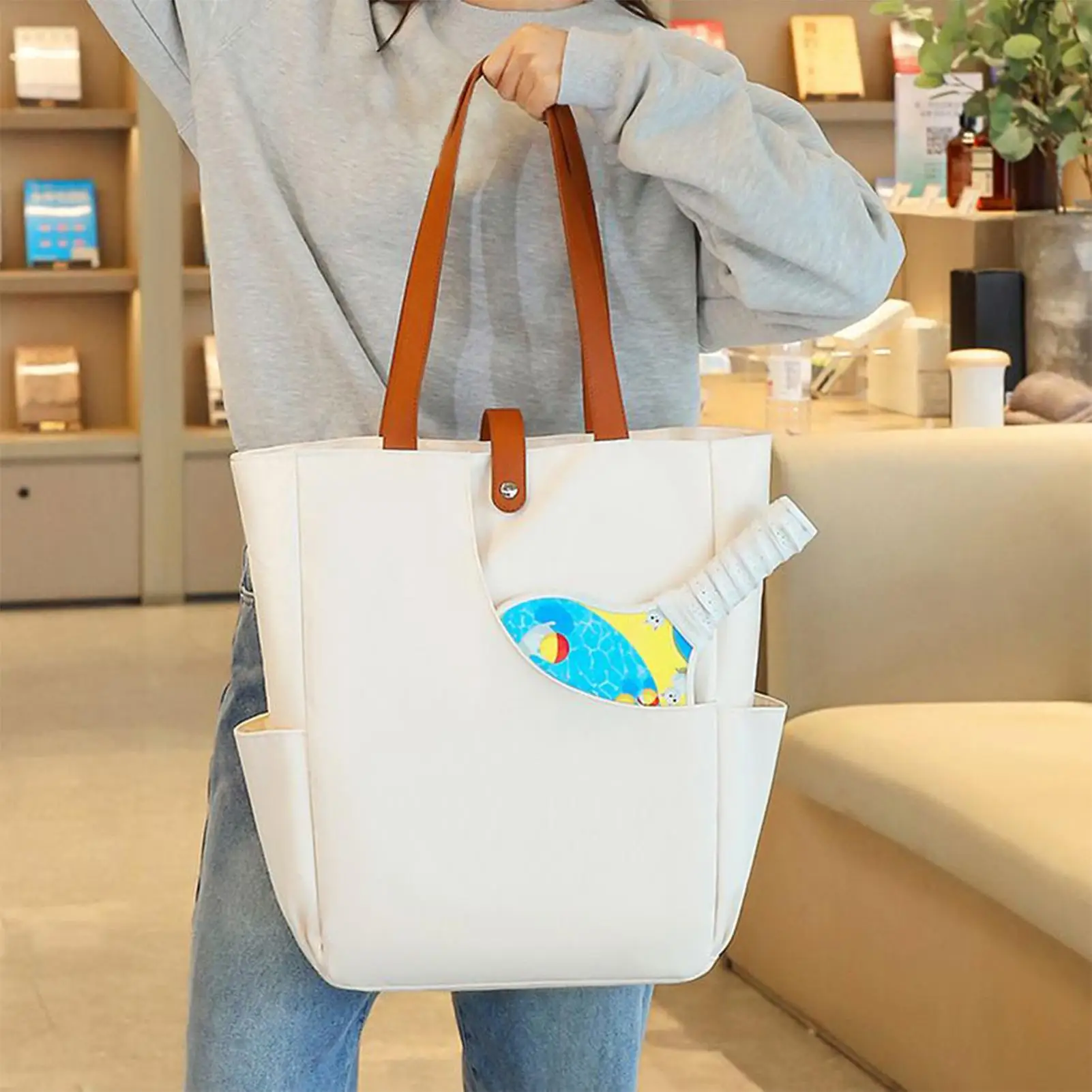 

Pickleball Paddle Bag Oxford Tennis Racket Storage Women's Tote Bag For Grocery Shopping Gym Beach Holiday Birthday Christmas