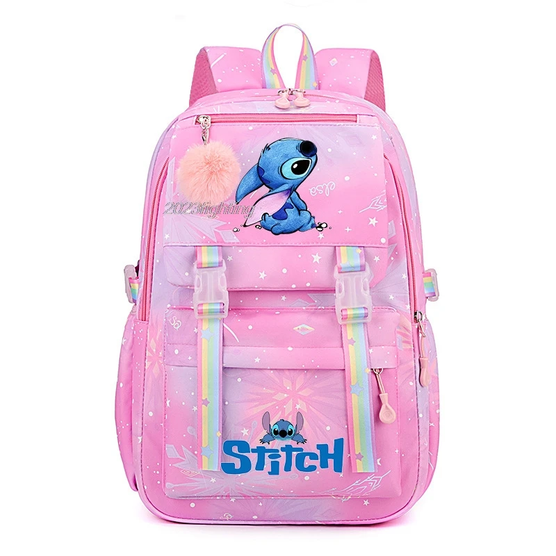 Lilo & Stitch Schoolbag Primary Lightqwight Student Backpack New multi-pocket large capacity Grls Mochilas