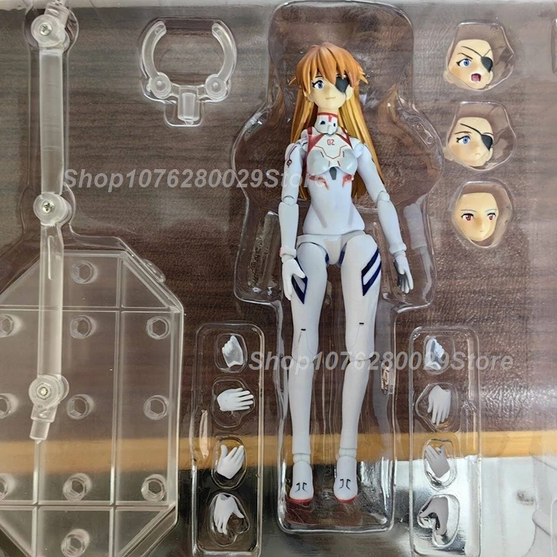 Revoltech Yamaguchi EVA Soryu Asuka Anime Figuur 16 cm Kaiyodo Asuka Figuur Kawaii Action Figure Twin Sexy Krullend Harige Meisje pop