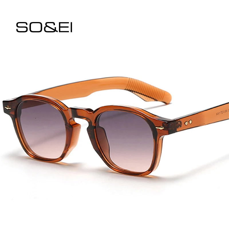 SO&EI ريترو مربع المسامير الرجال فاسق التدرج النظارات الشمسية ظلال UV400 #1