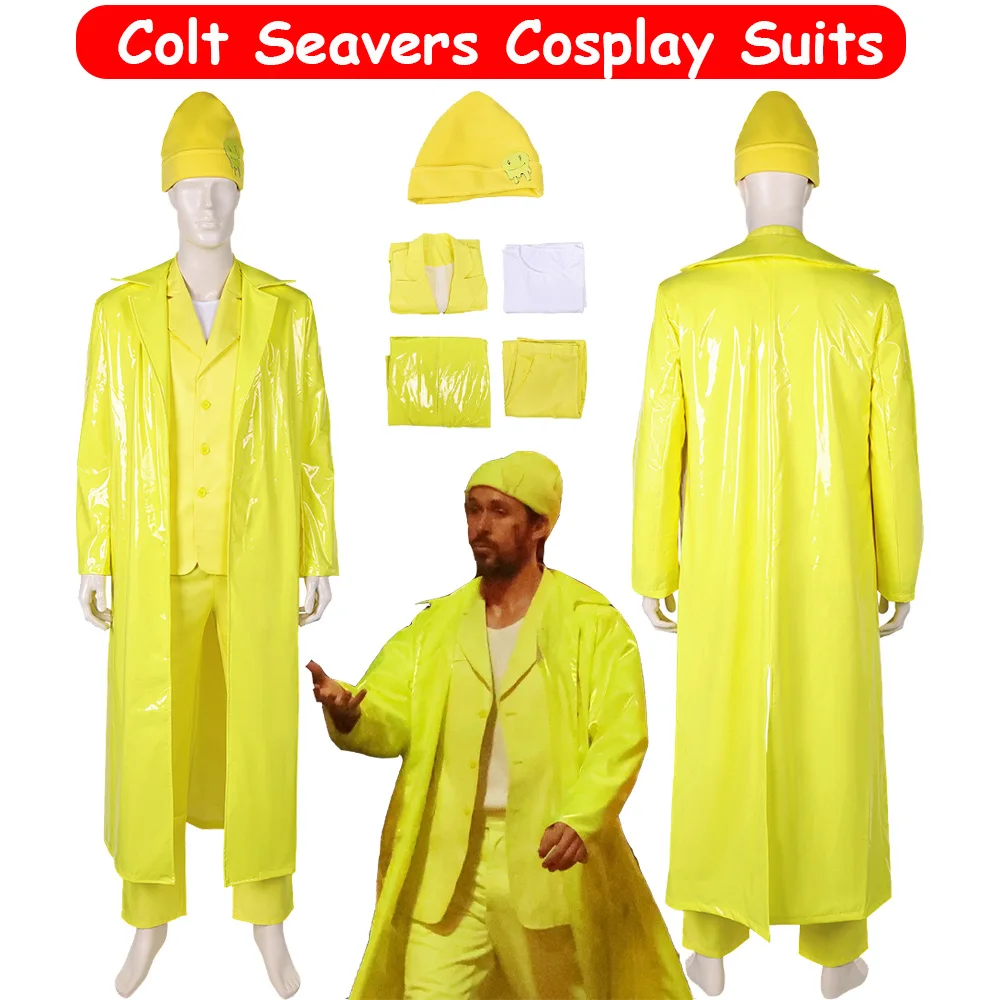 

Мужской костюм Colt Seavers для косплея, фэнтезийный костюм 2024, фильм «Осенний парень», ролевая игра, мужской желтый костюм для взрослых, шляпа, Хэллоуин, карнавал, вечеринка