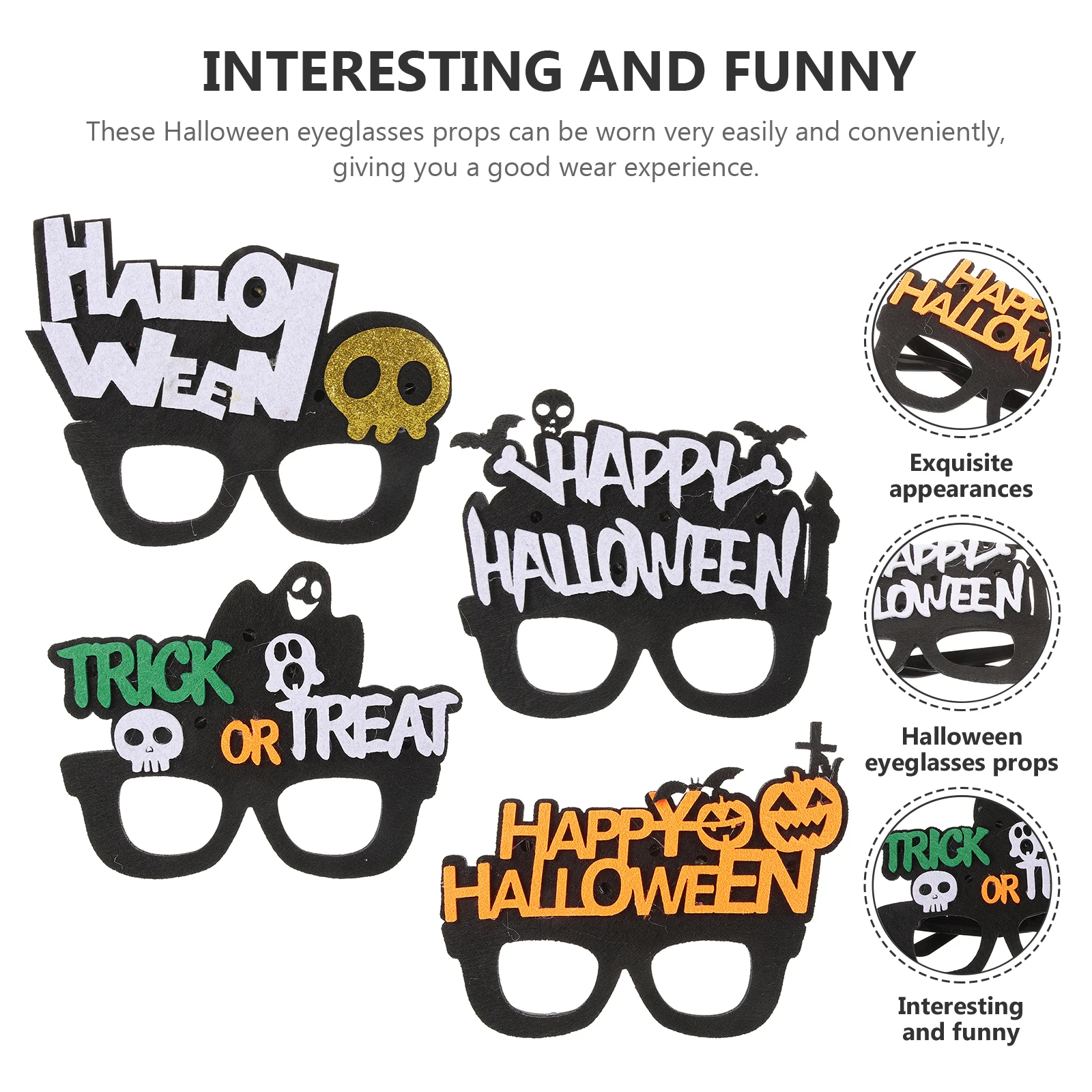 

4 Pcs Glowing Glasses LED Party Halloween Decoration Neon Eyeglasses Flashing for Adults Shine