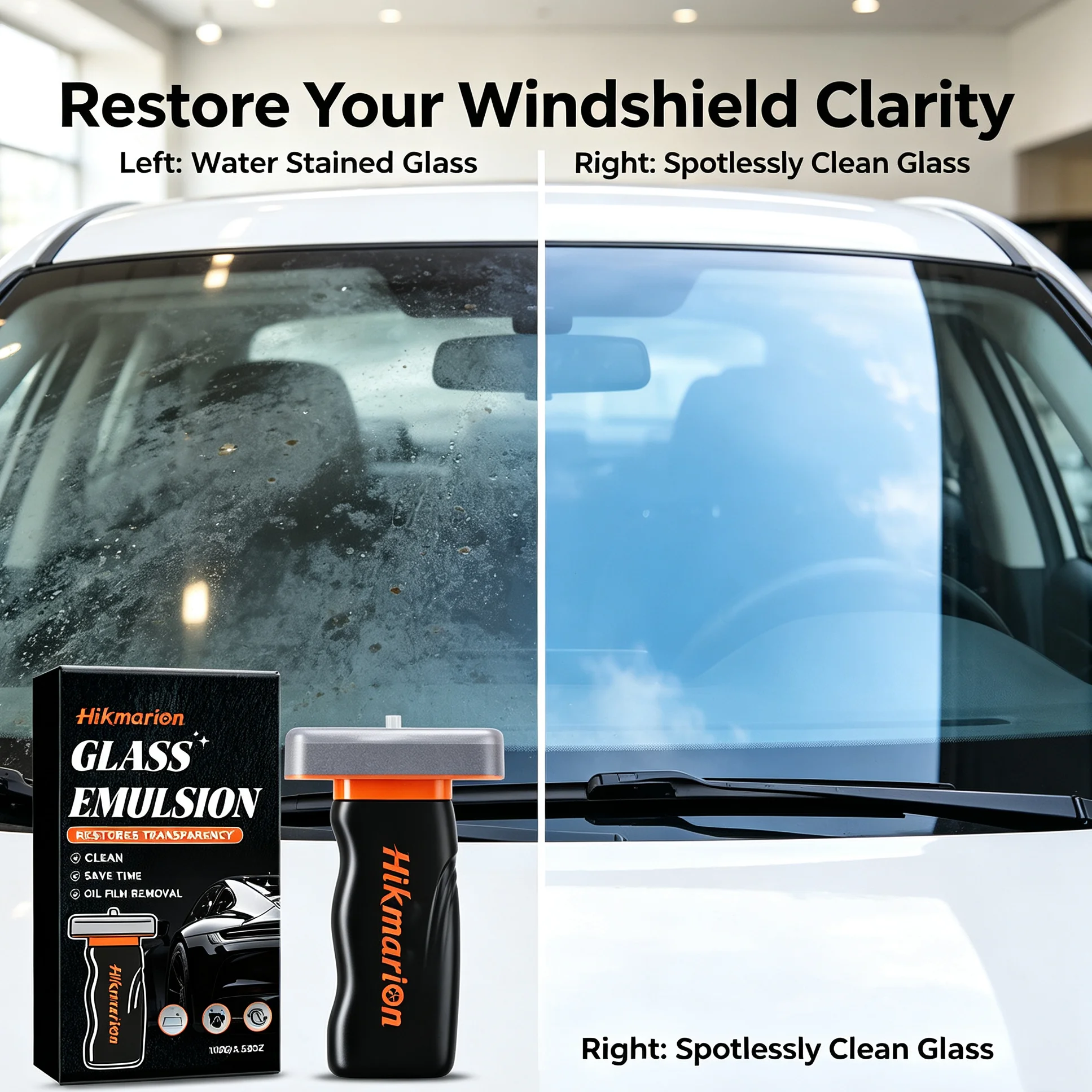 Must‑Have Car Glass Oil Film Clean Brush Quickly Remove Stubborn Oil Film Water Spot Anti Fog Anti Rain Car Windshield Care Tool