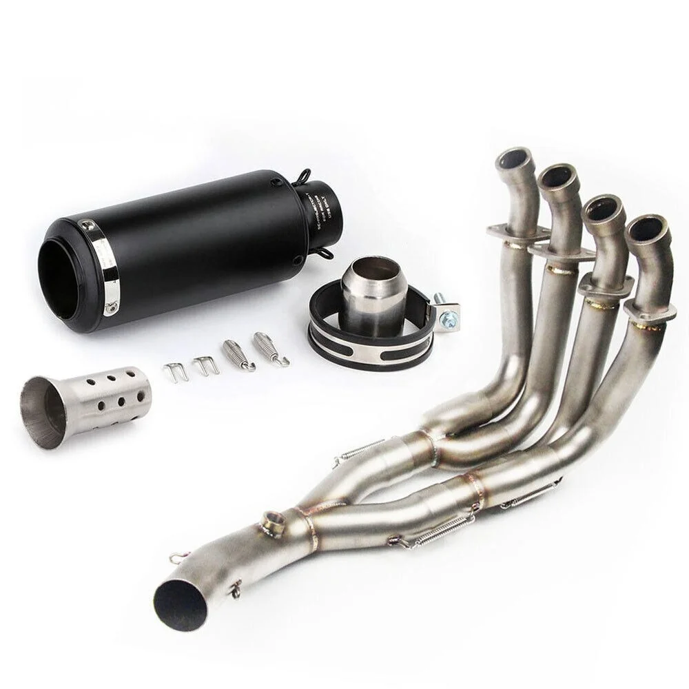 Für Yamaha R6 2006-2016 Komplettes Auspuffsystem mit schwarzen Endrohren, Schalldämpfer, Vorderem Verbindungsrohr, Auspuffsystemen und Auspuffrohren – Detail 5