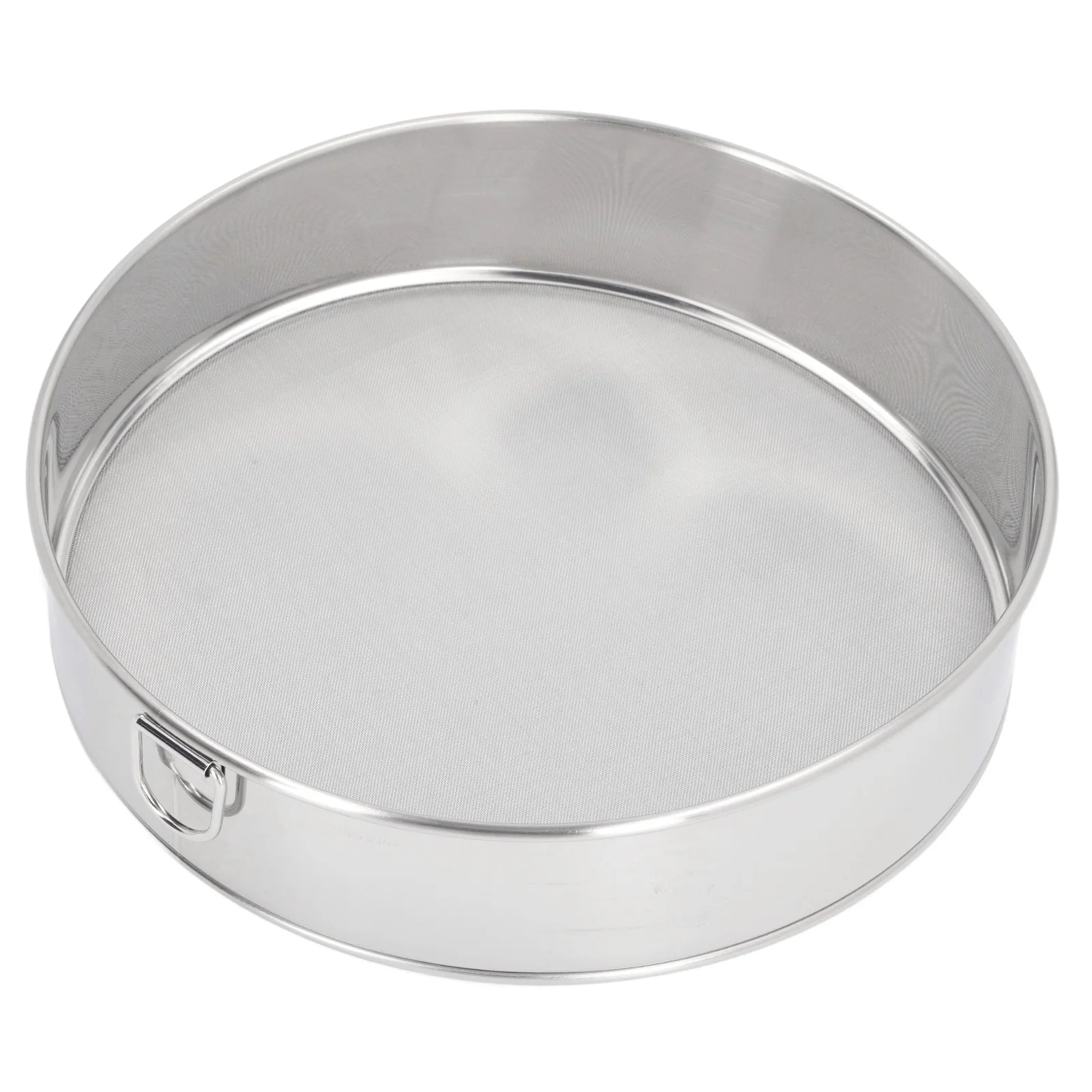 Round Sifter 80 Mesh Large Size Silver  Plated Filter Anti Stick Coated Stainless Steel Flour Sieve for Powdered Sugar