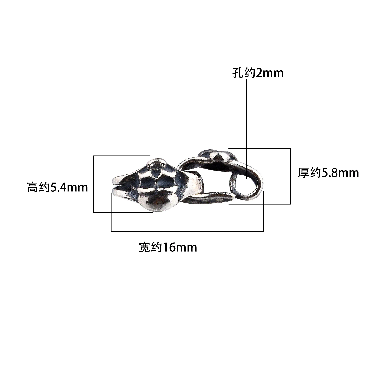 S925 sterling silver retro skull ending connection question mark buckle handmade DIY rope beaded bracelet accessories