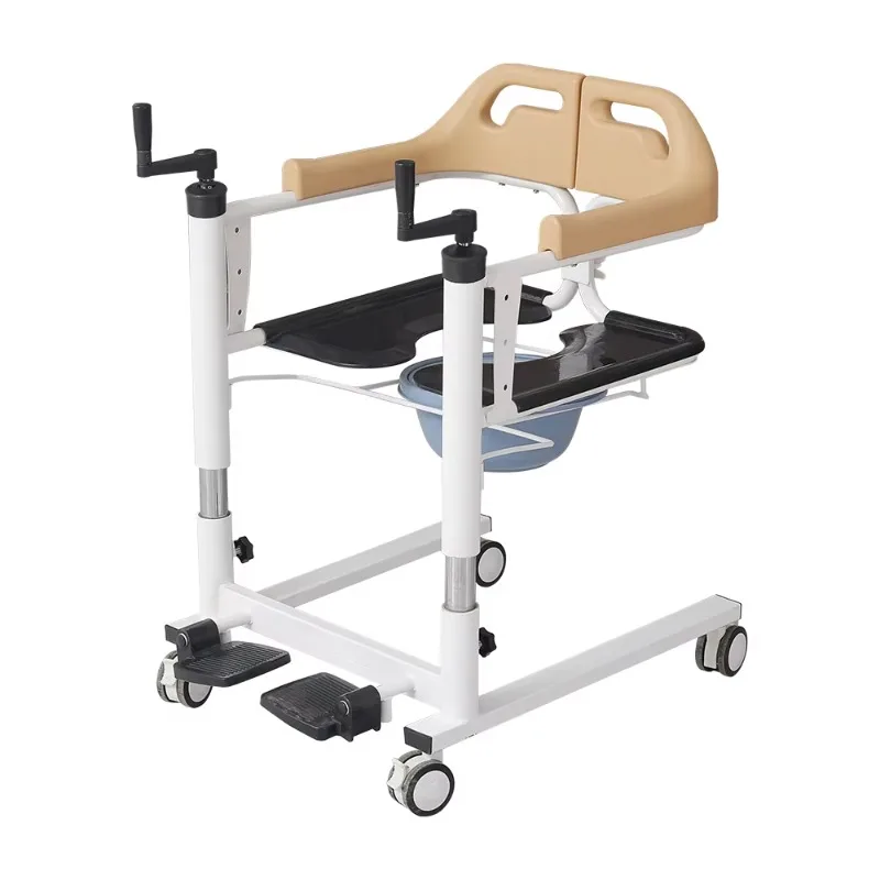 

Портативное складное кресло-туалет для перемещения пациентов с ограниченными возможностями, ручное кресло-коляска для инвалидов