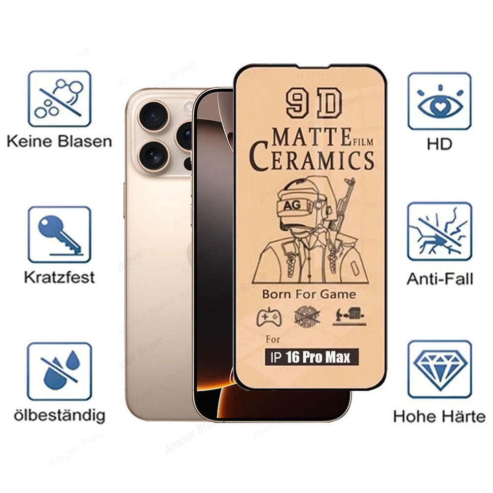 3-5 قطعة فيلم سيراميك غير لامع آيفون 16 17 15 14 Plus 13 12 Mini 11 Pro Max واقي للشاشة آيفون 17 Air 16e وليس الزجاج #3