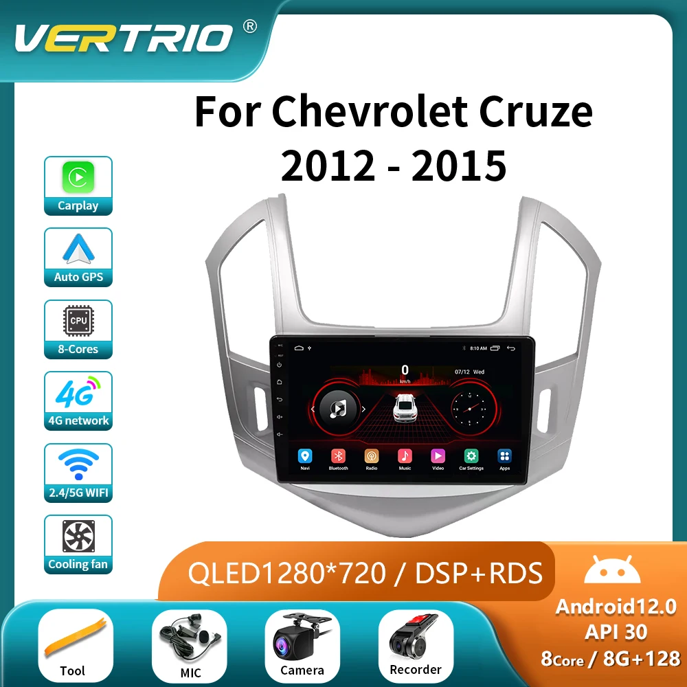 

Android 12 For Chevrolet Cruze J300 J308 2012-2015 Car Radio Multimedia Video Player Navigation Stereo GPS No 2Din 2 Din DVD