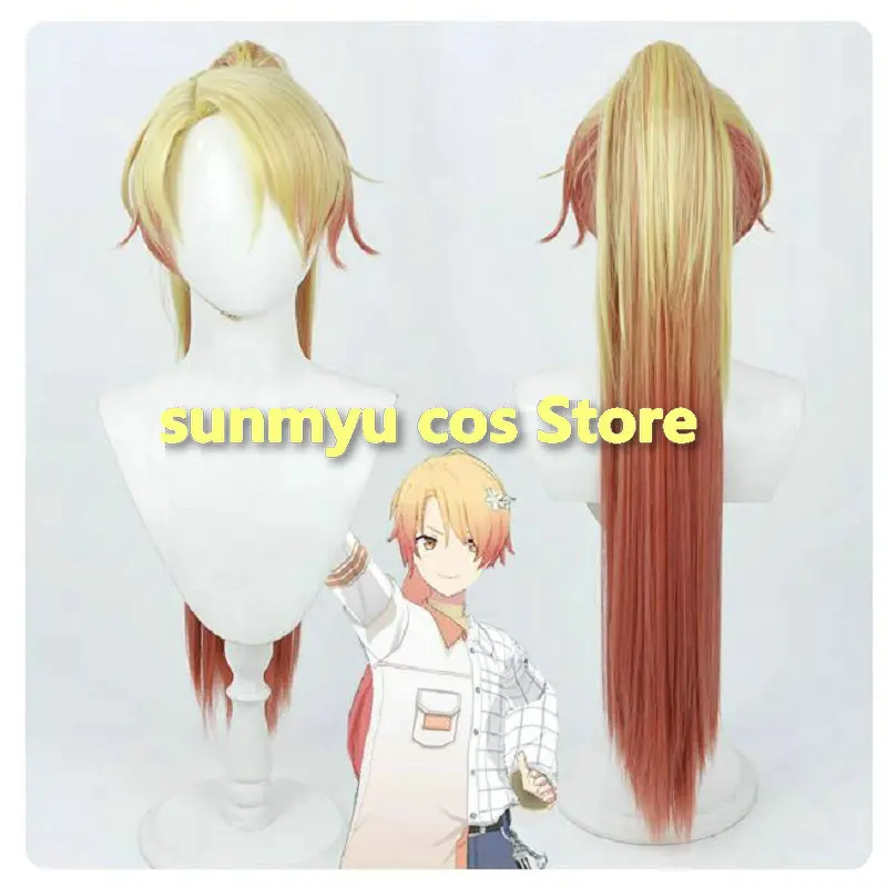 

Красочное выступление проекта Sekai. Tenma Tsukasa Косплей Парик Градиент длинный хвост