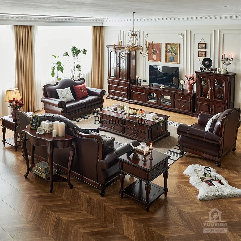 American solid wood porch cabinet, gold silk teak all solid wood living room against the wall, log porch