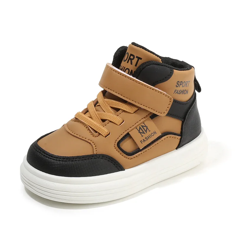 Autumn Kids Casual Skate Shoes Children Breathable Soft-Soled Running Shoes Kids High-Top Slip-On Sneakers Sports Casual Shoes
