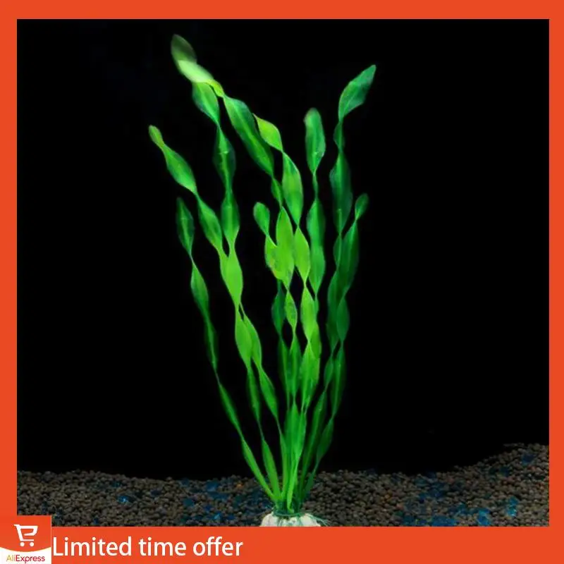 신선한 20PCS 인공 장식 플라스틱 수족관 물고기 탱크 장식 플라스틱 식물 (20Pcs 녹색)