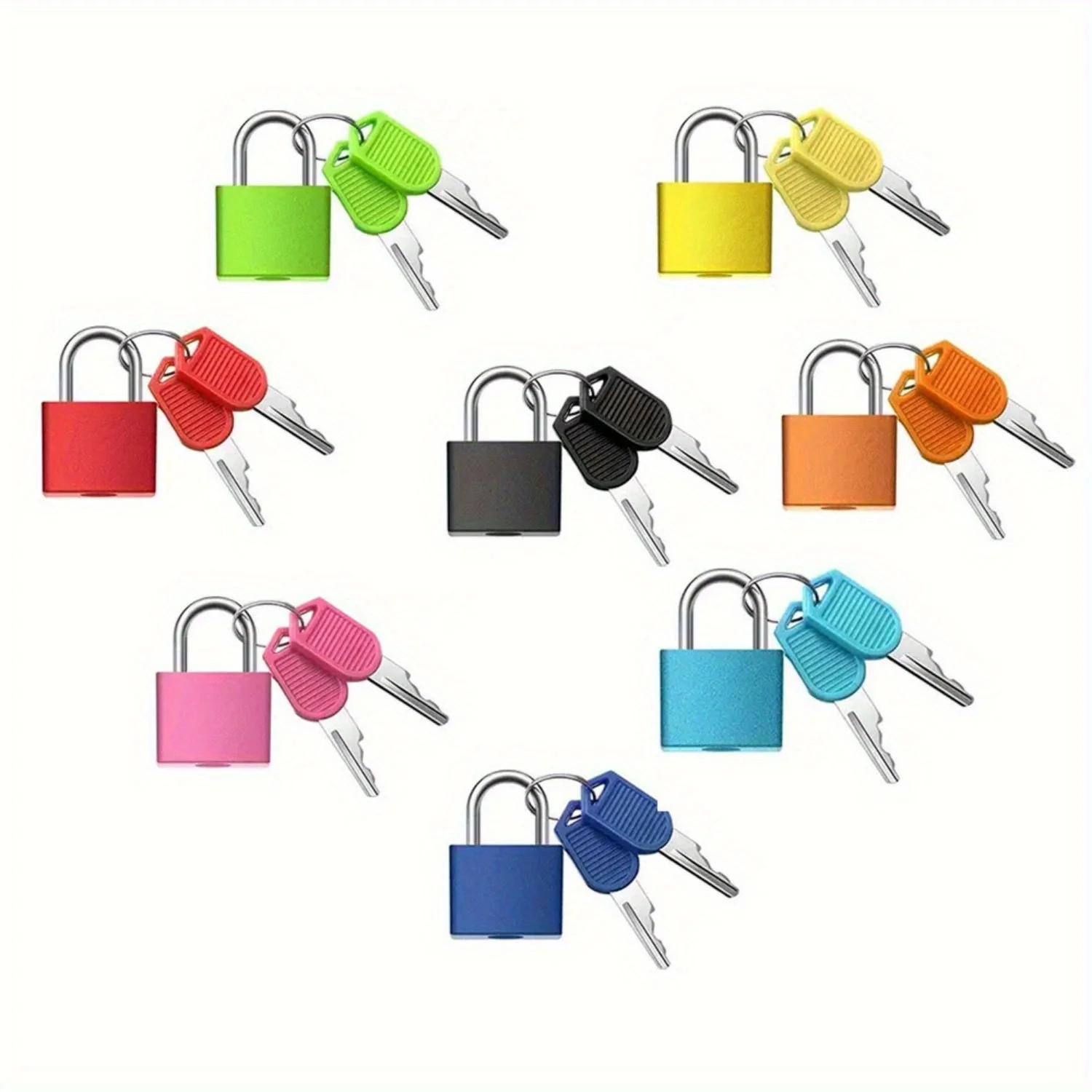 Juego de 6 Candados Pequeños y Resistentes para Maletas con 2 Llaves, Candado Antirrobo para Maletas Pequeñas, Cajones, Diarios, Candado de Plástico de Colores