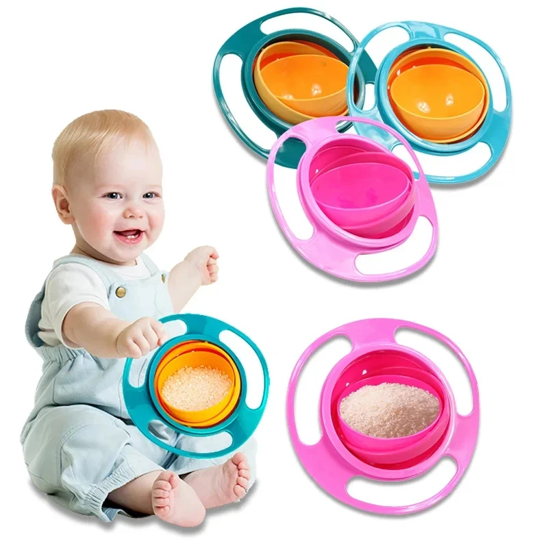 Baby Feeding Bowl Gyro Bowl 360 Degree Rotation Spill Resistant Feeding Dishes for Baby Training Children Spill-Proof