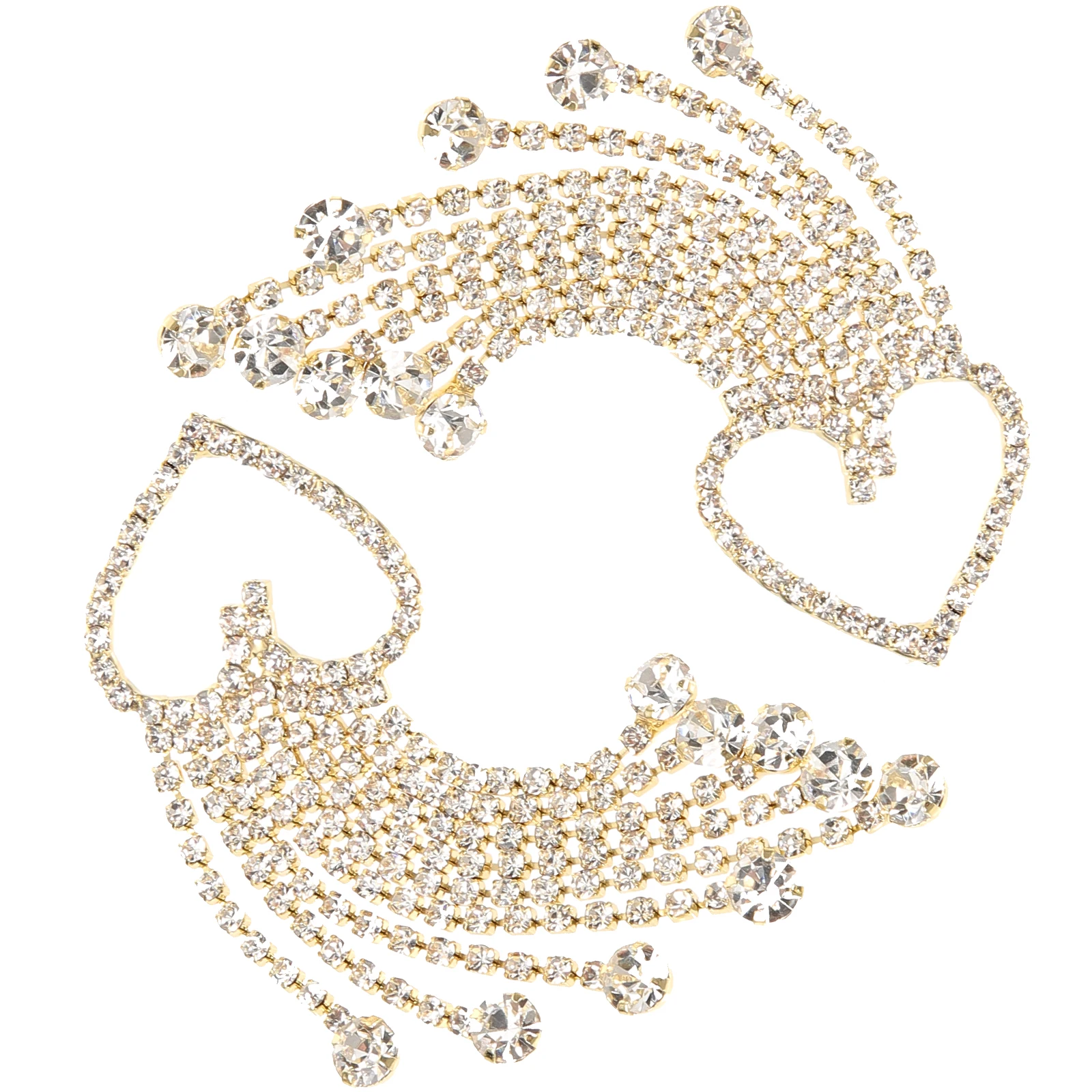 

Full Diamond Earrings Jewelry Drop Hanging Sparkly Alloy + Rhinestone Tassel for Women Eye-catching