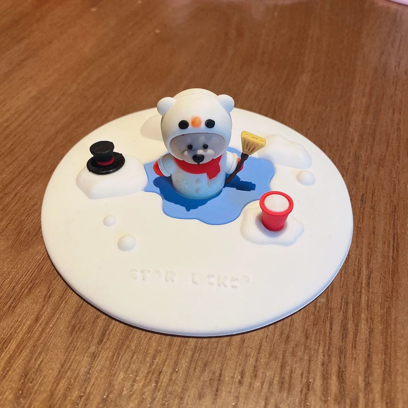 Food-grade Silicone Cup Cover Drinking Cup Cover Cute Cartoon Dustproof Universal Cup Cover Coffee Cup Cover