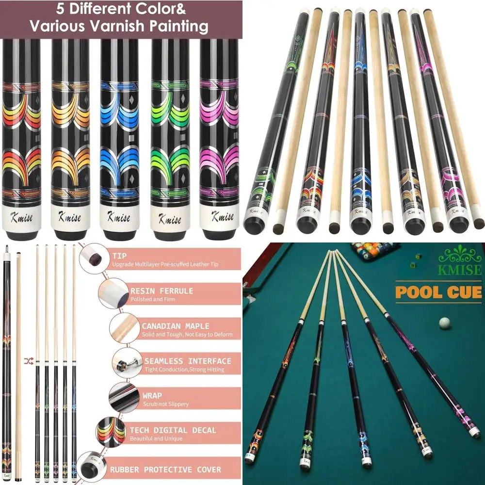 

Набор бильярдных киев 58, канадский клен на 18–21 унций, профессиональные бильярдные палочки для взрослых, несколько цветов, идеально подходят для бара и домашнего бассейна