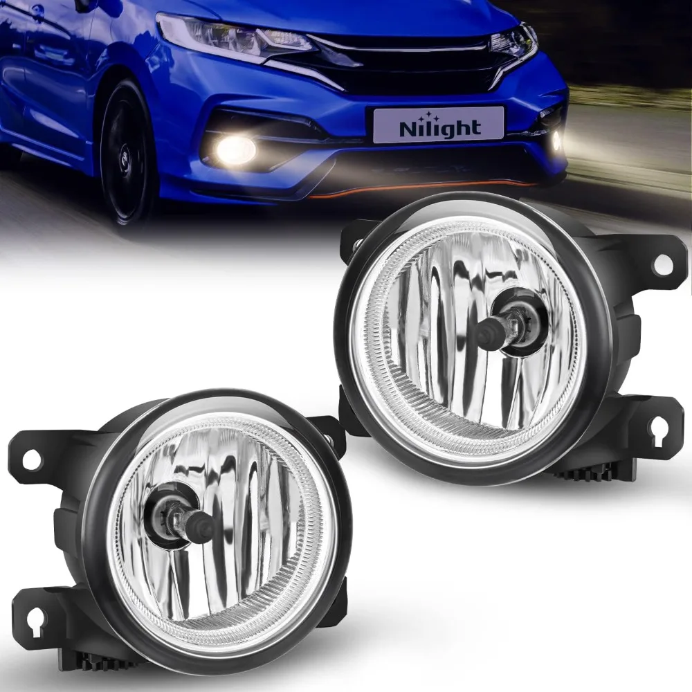 Nilight Fog Lights Assembly for Honda Civic Sedan Fog Light Assembly 2013-2021 Civic 2015-2020 Fit 2019-2020 HRV Car Accessories