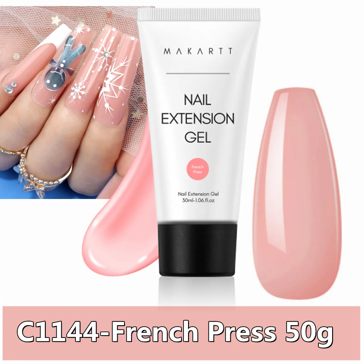 Makartt Poly Nagelverlengingsgel 50ML Roze Transparant Wit Blauw Acryl Nagelgel Trendy Nagelkunst Design Franse Manicure Voor Beginners