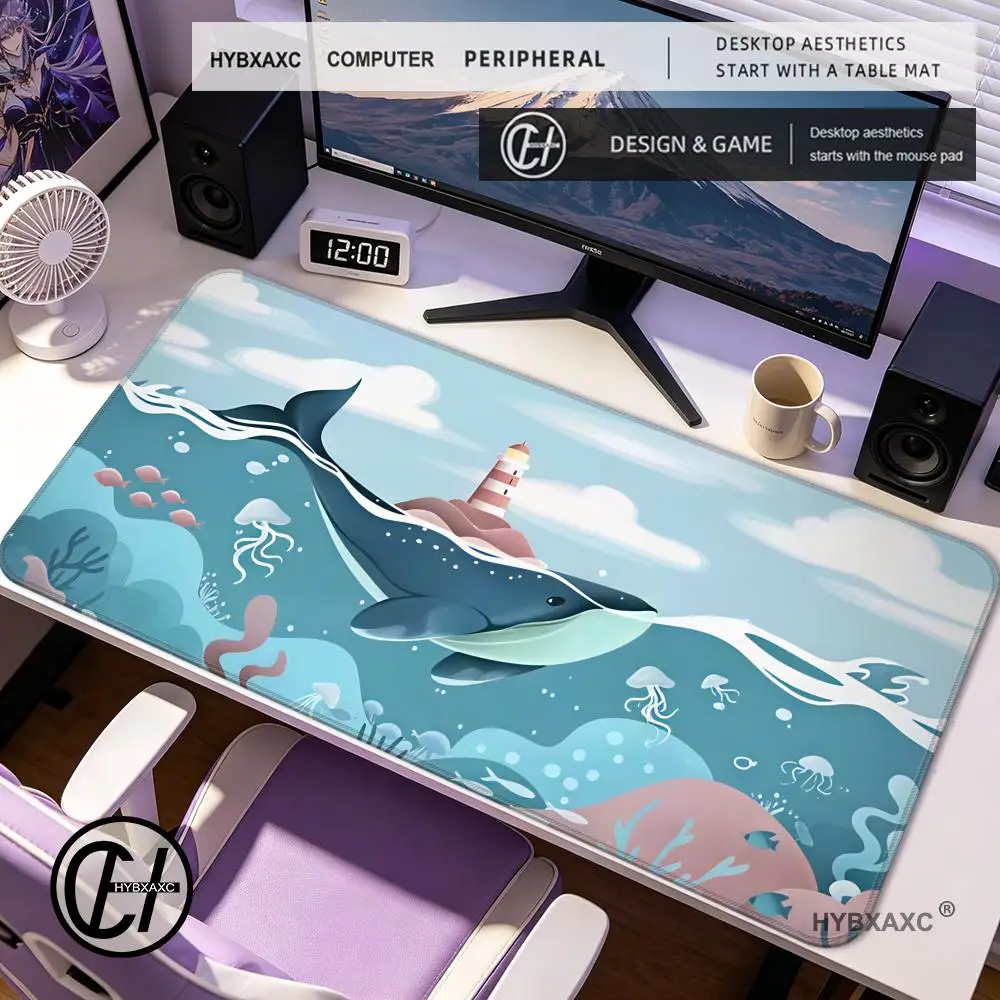 

HYBXAXC A2 Sea Whales Mousepad Gaming MousePad Desk Protector Pc Gamer Accessories Keyboard Mat Extended Mice Keyboards