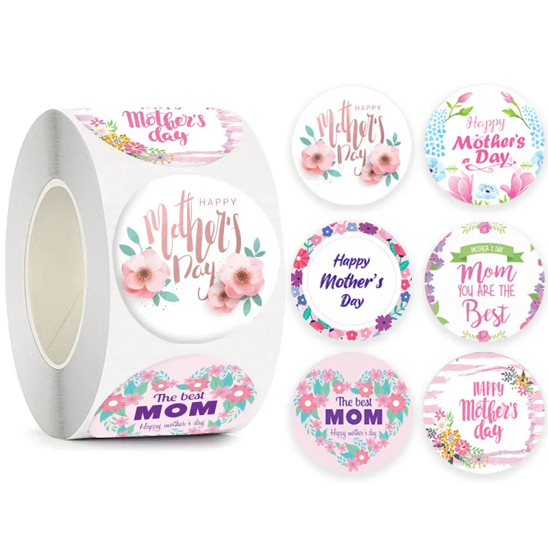 50-500pcs Mother's Day Decoration Thanksgiving Gift Series Sticker Labels