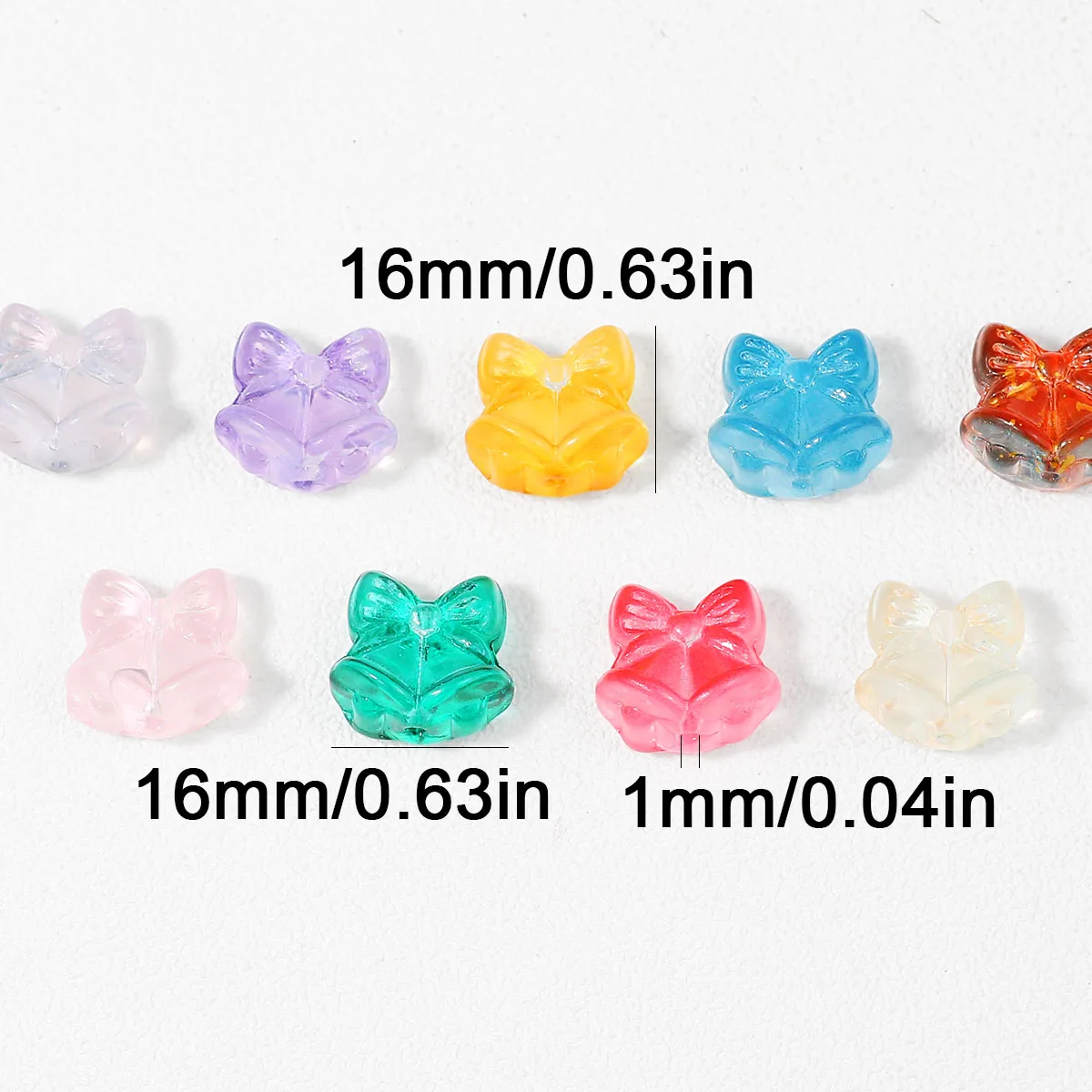 16mm Lampwork Random Mixed Color Glass Bowknot Bell Beads Loose Charm Beads For Handcraft DIY Jewelry Bracelet Necklace Marking