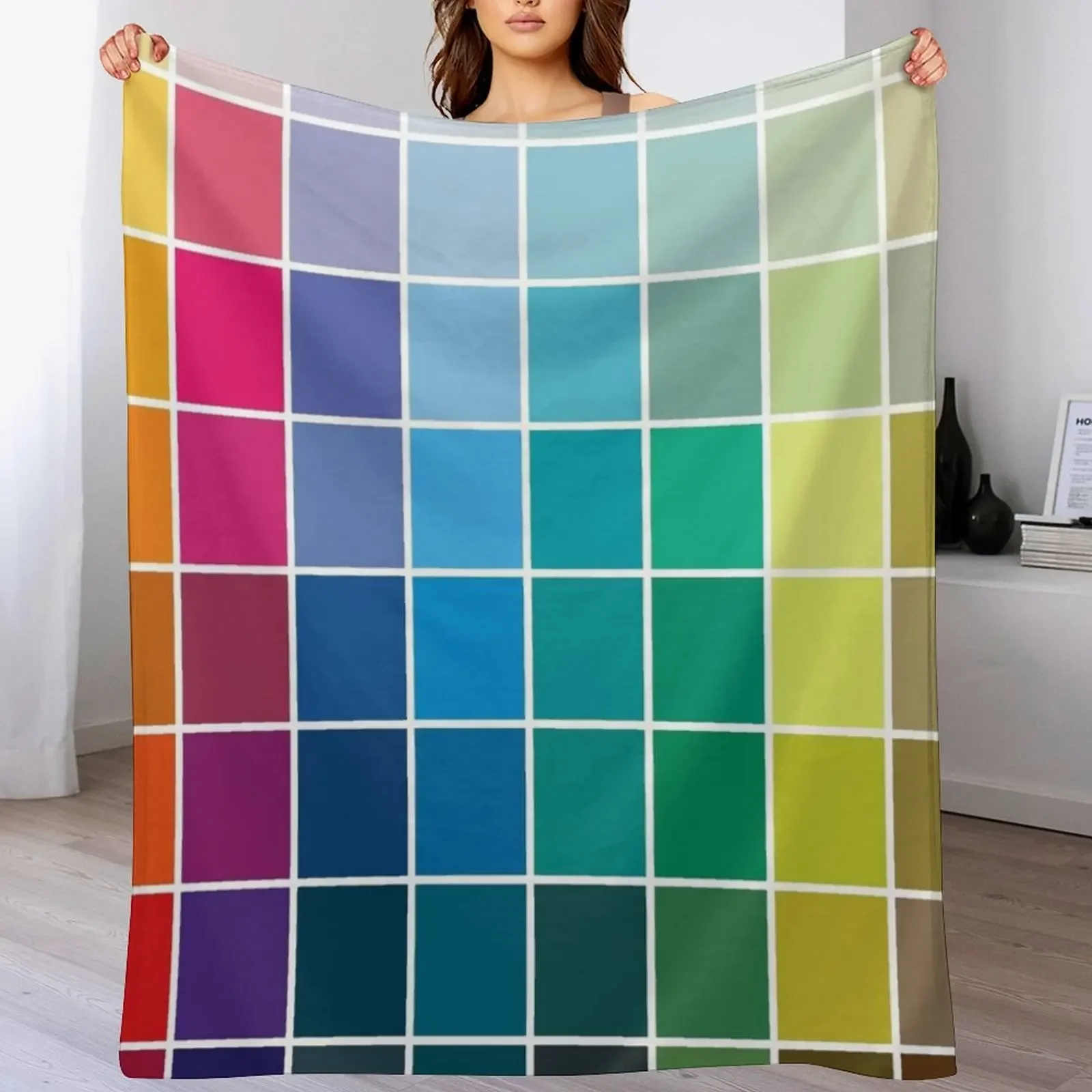 Colorful Soul - All colors together Throw Blanket Spring Fall Cozy Throw Blanket for Couch