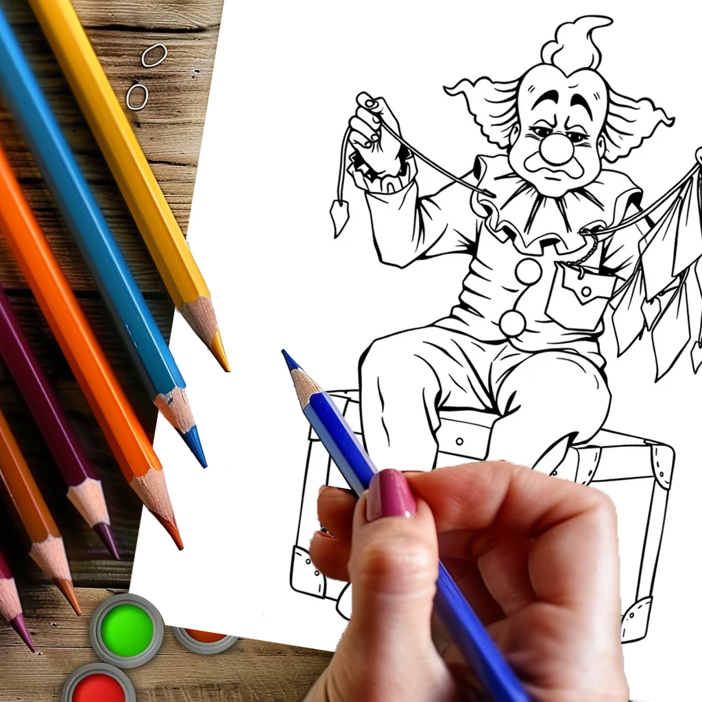 28ページのオリジナルサーカスパフォーマー塗り絵ブック（大人向け） |   塗り絵、クリスマスや感謝祭のための画材