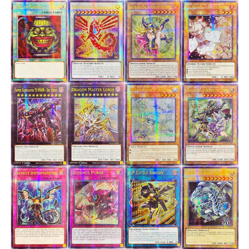 Yu-Gi-Oh! Cartes Or Rares de Jeu TCG Proxy QCSCR Dragon Master Lords Dark Magician Girl the Magician's Apprentice S:P Little Knight