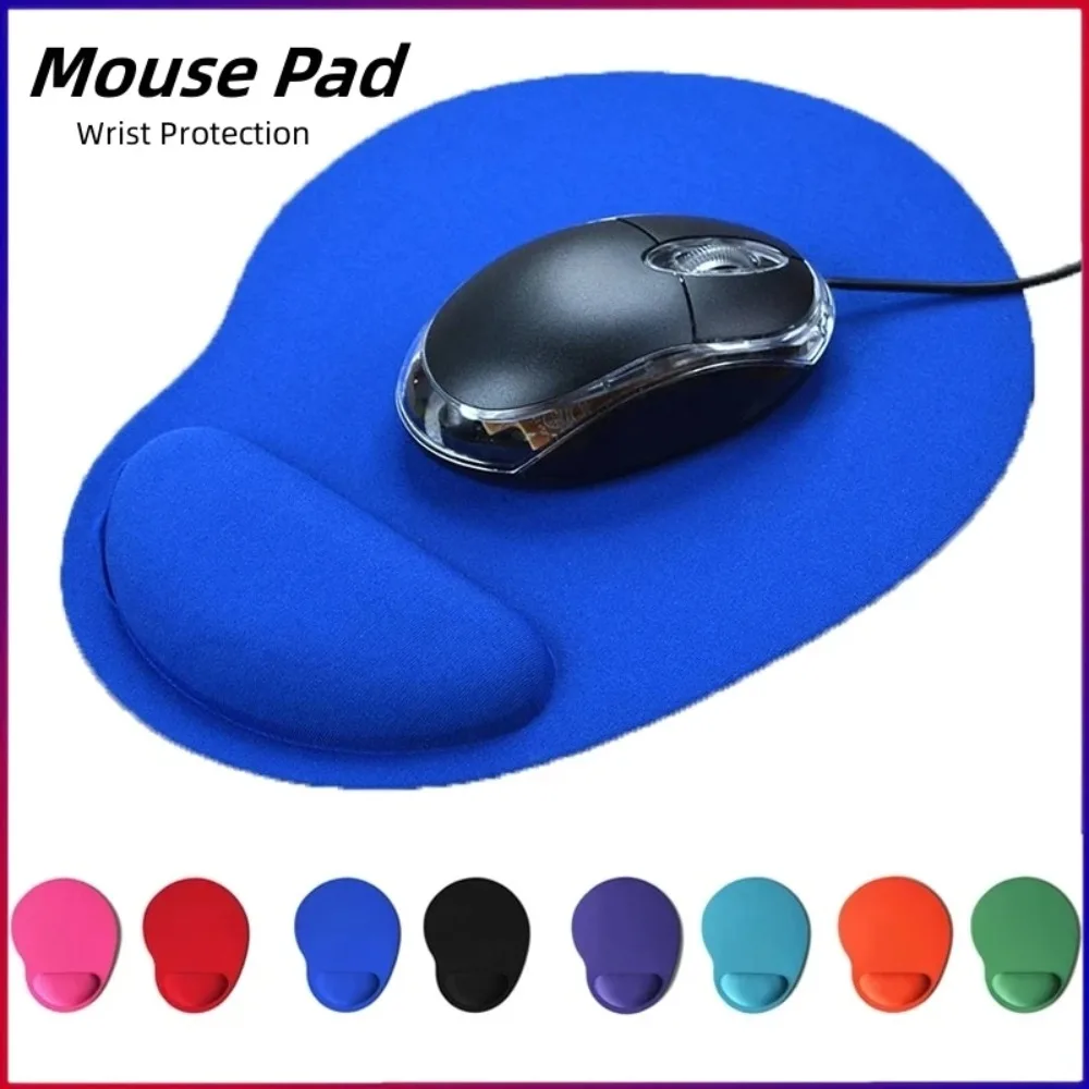 1pc Office Work Mousepad With Gel Wrist Support Ergonomic Gaming Desktop Computer Laptop Tablet Mouse Pad Wrist Rest