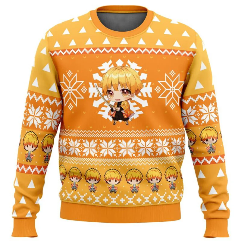 

Anime Demon Slayer Winter Christmas Series Blade Round Neck Hoodie Printed Imitation Sweater Knitted Decorative Daily Necessitie