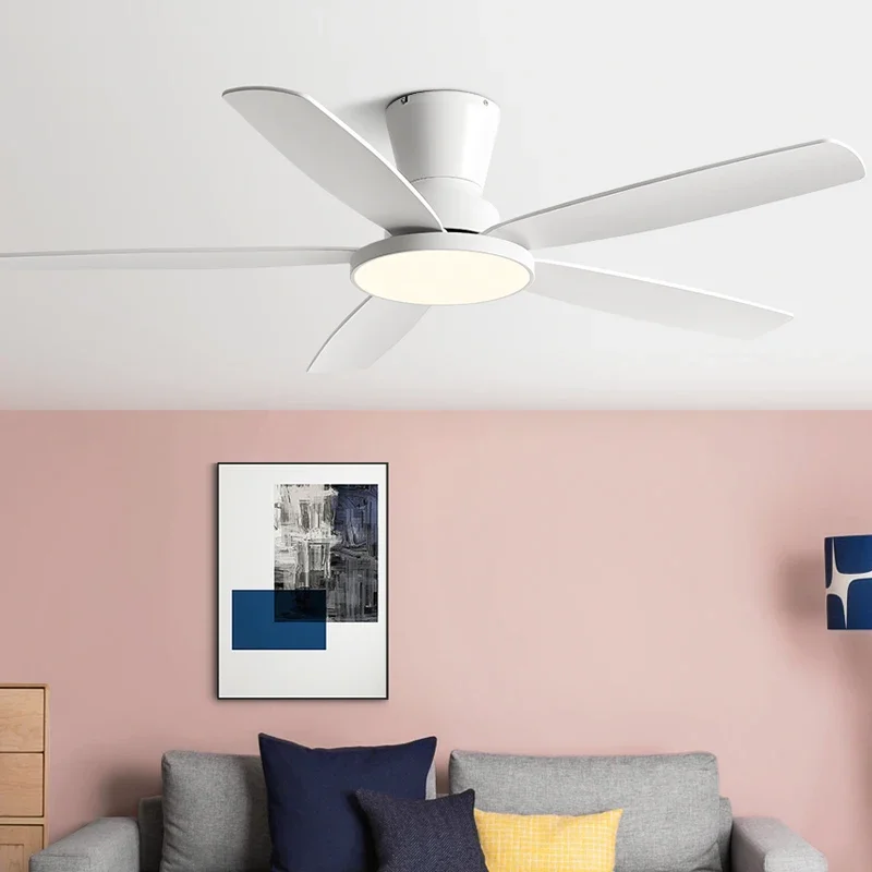 Nordic minimalist ceiling fan light silent 72 inch strong wind living room remote control atmosphere Ceiling fan with light