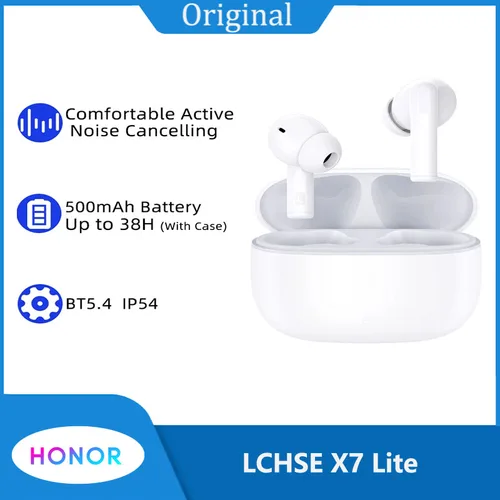Honor CHOICE LCHSE X7 Lite cancelación activa de ruido auricular Bluetooth inalámbrico verdadero 38H auriculares TWS para juegos de baja latencia IP54