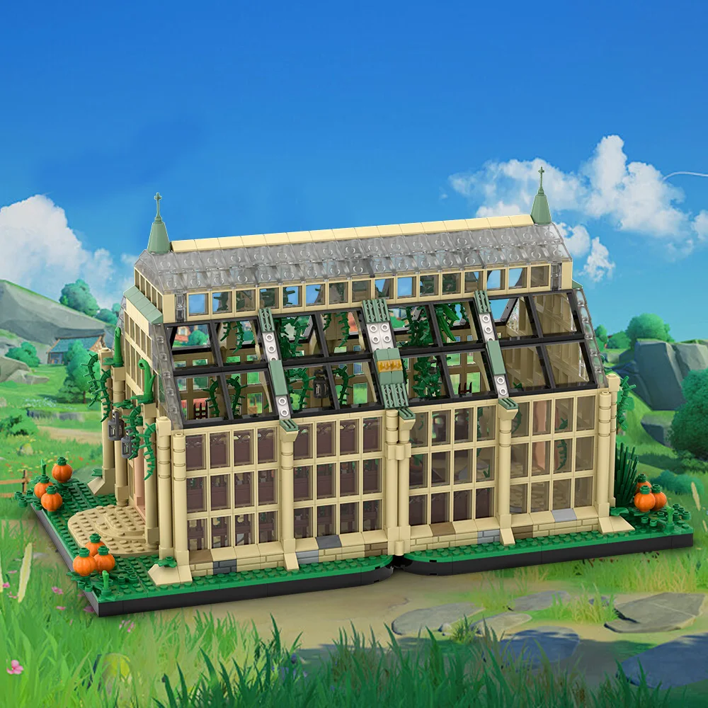 MOC Herbologie Kas Bouwstenen Model Herbologie Kas Architectuur Bricks Montage Speelgoed Kinderen DIY Verjaardagscadeautjes