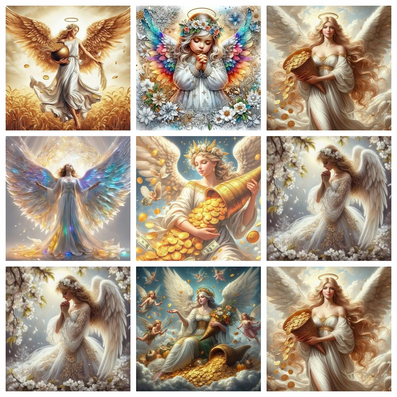 AZQSD 5d Diamond Painting Girl Angel Mosaic Cross Stitch Kits Picture Of Rhinestones Portrait Embroidery Woman Figure Handmade