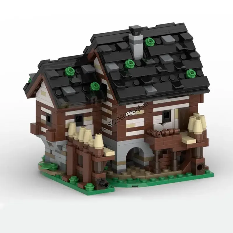 New 807Pcs Moc European Medieval Street View Guard House Castle Model Diy Creative Ideas Toy Birthday Gifts Custom Puzzles