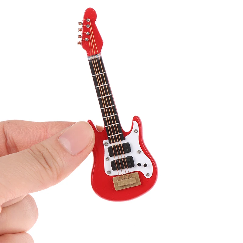 

1:12 Dollhouse Miniature Music Instrument Electric Guitar for Kids Learning Educational Musical Toy House Decor