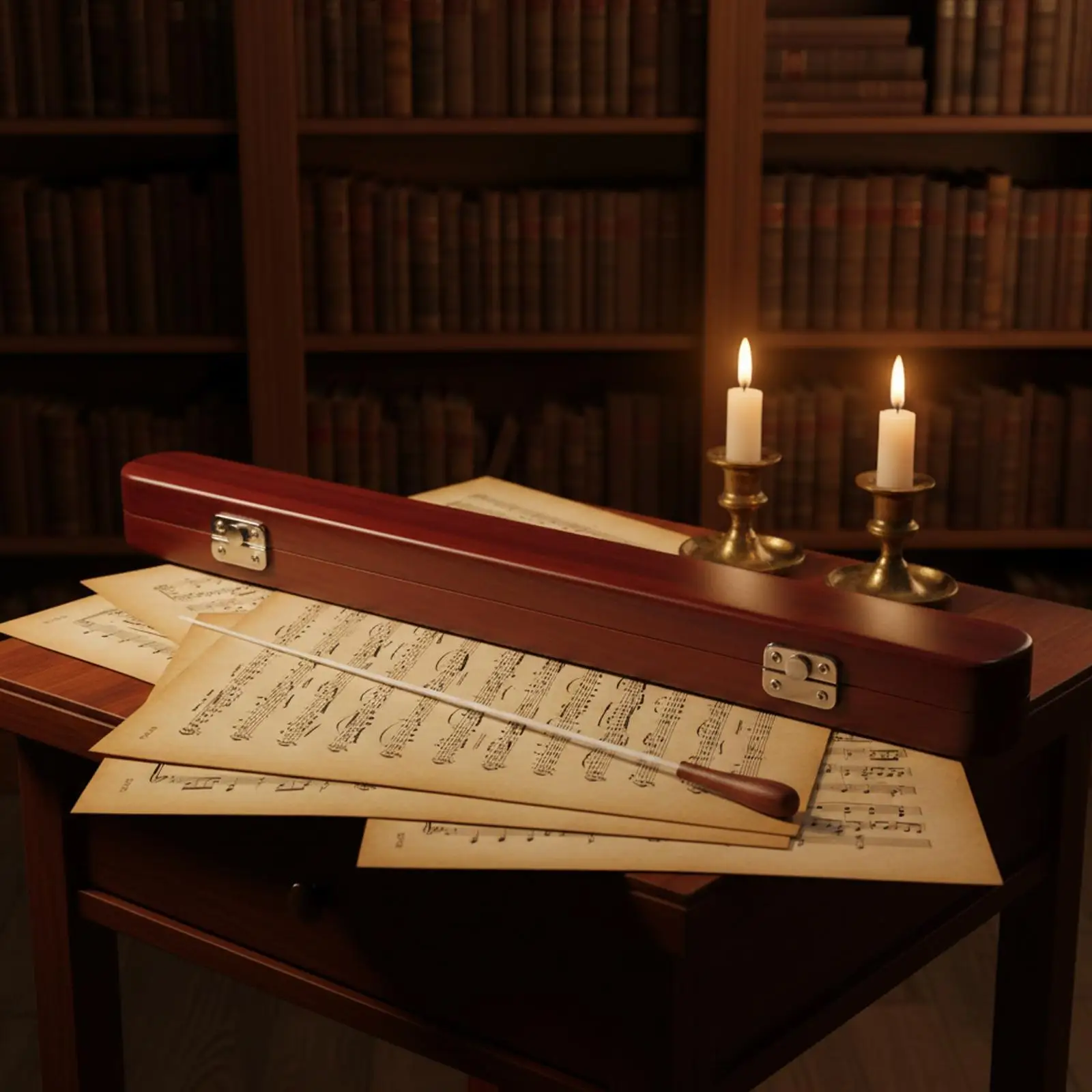 Batuta Profesional de Madera de Abeto para Director Musical con Elegante Estuche de Almacenamiento para Directores de Bandas Escolares y Conjuntos Musicales