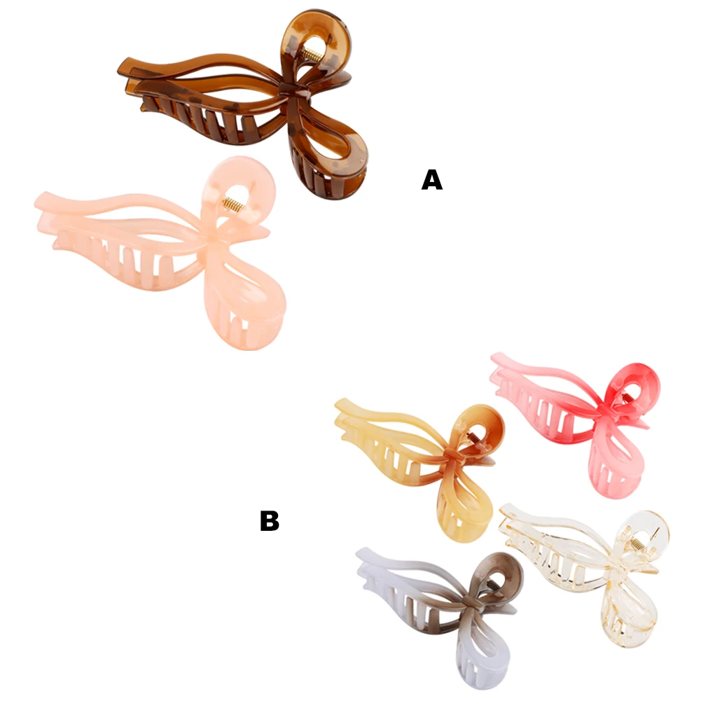 2pcs/4pcs Non Slip Bow Claw Clip For Women Girls Casual Plastic Hair Accessories Decorative Large Thick Thin Party Stylish