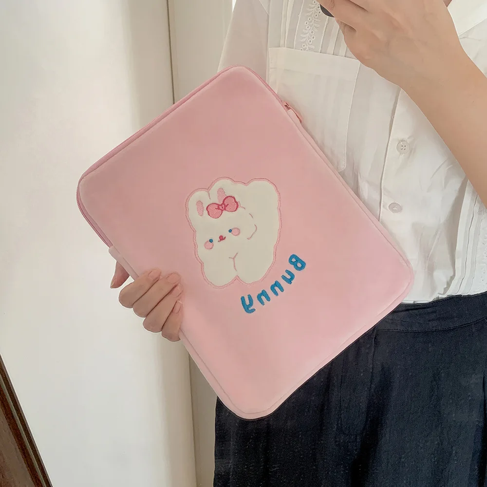 

Cartoon Tablet Bag Portable 11 Inch Tablet Cover Plush Tablet Sleeve Adorable For Travel Tote Bag School