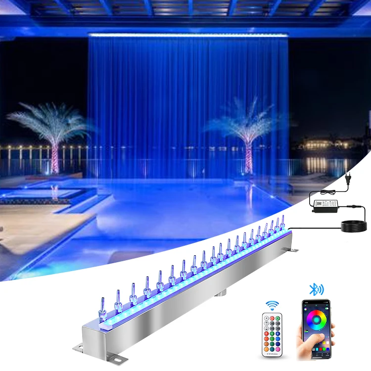 SS304 string water curtain light hotel/villa/hall garden wall decoration multifunctional artificial waterfall fountain