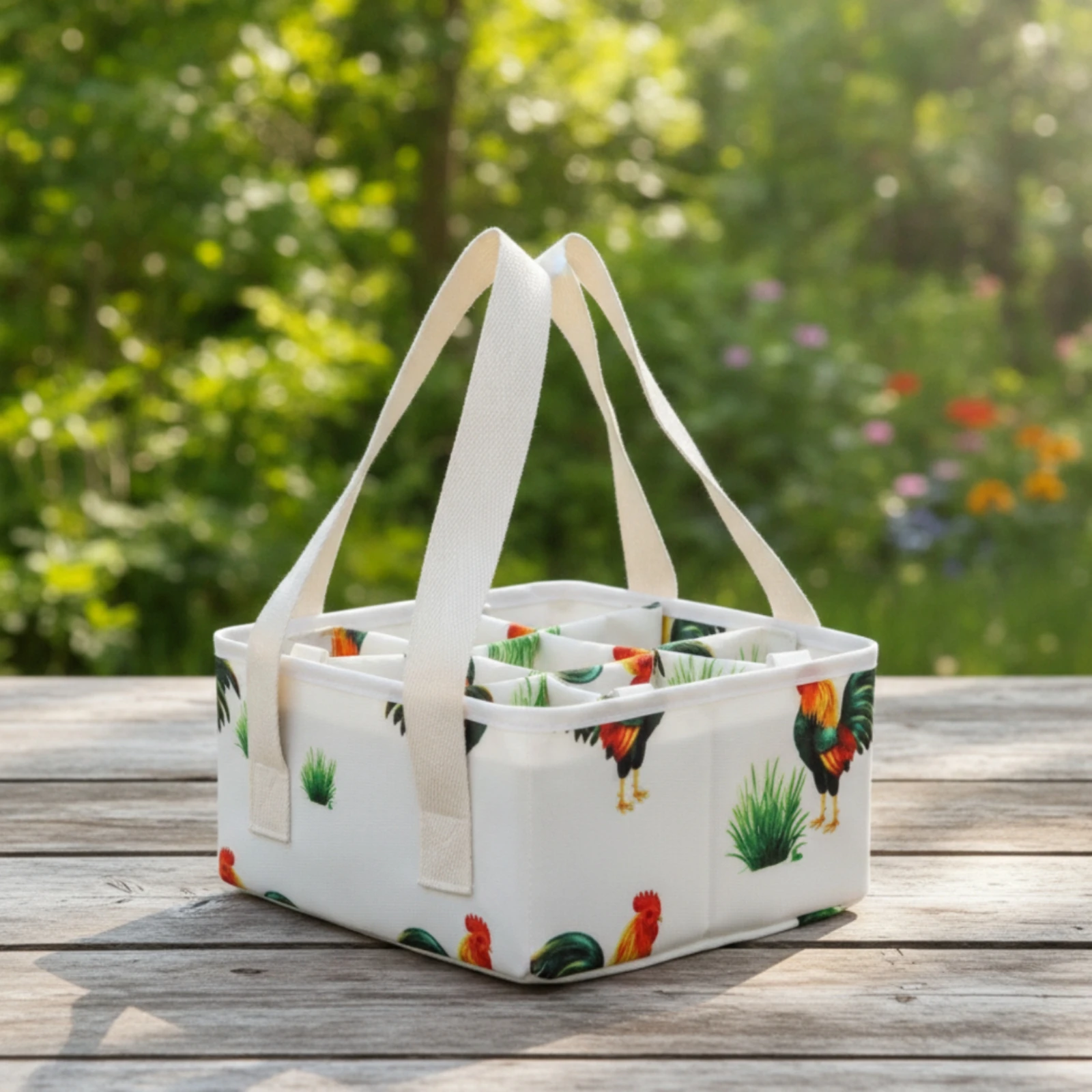 Egg Basket with 9 Pouches Padded Egg Collecting Basket Soft-Structured Safeguarding for Chicken Keepers, Backyard Farm
