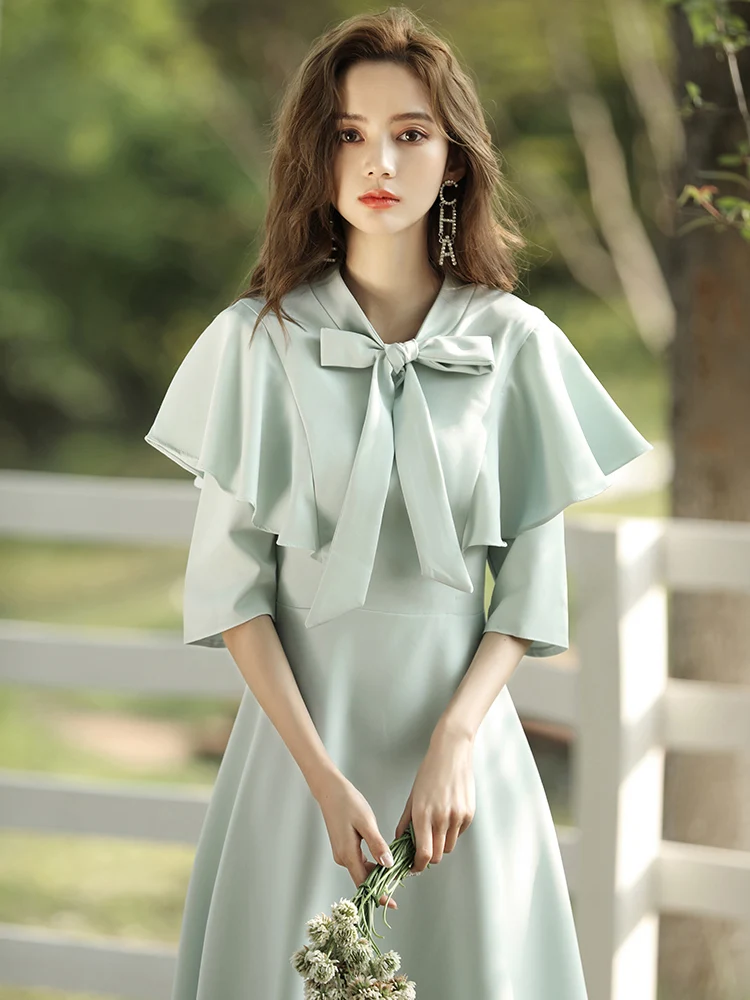 

Элегантное короткое женское вечернее платье класса люкс для вечеринок, летнее платье А-силуэта миди для свадьбы, выступлений и повседневной носки