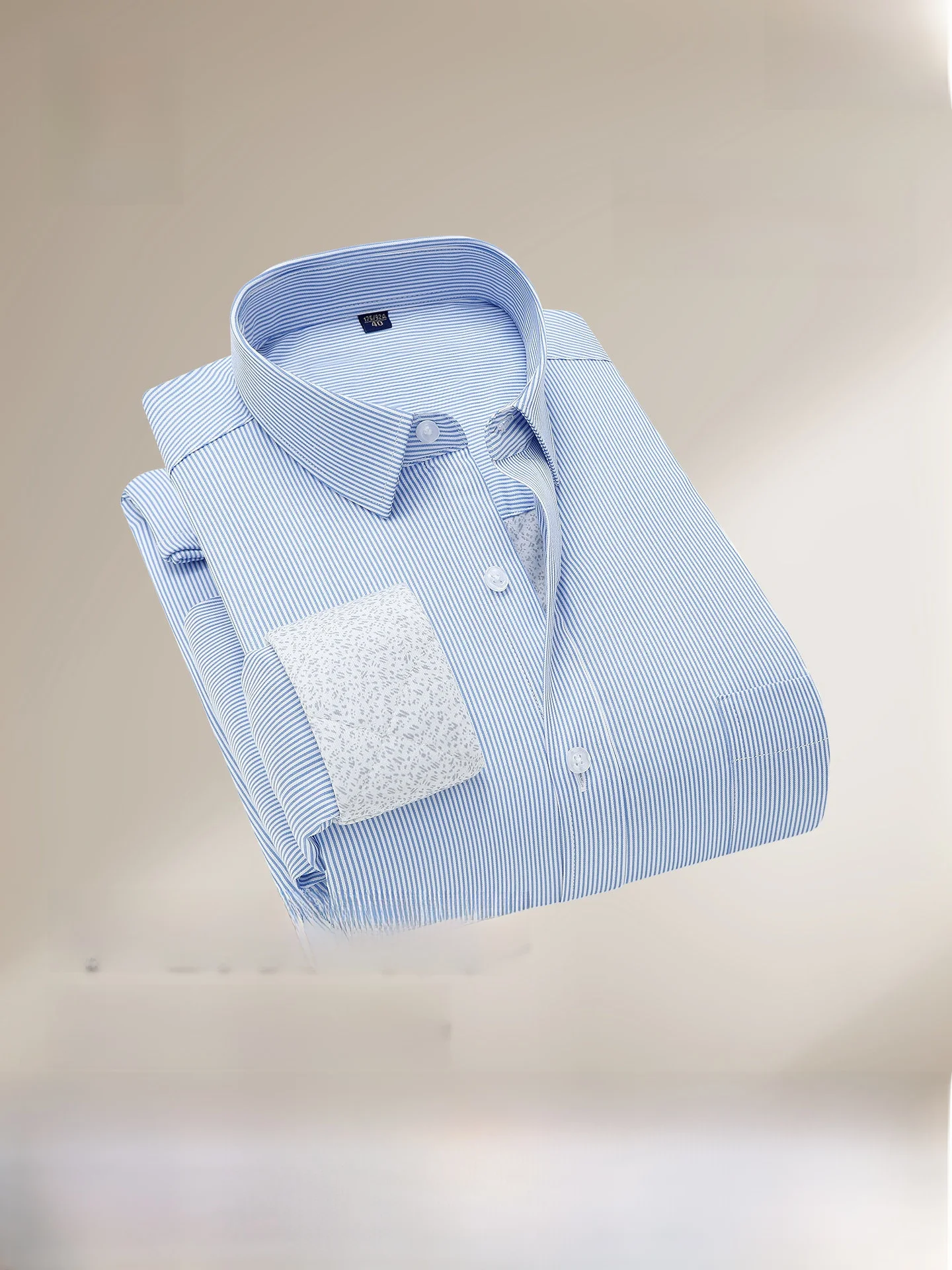 Hodo Long Sleeve Wool Blend Shirt Men's Commute Elastic Warm Striped Business Style Polyester Fiber Standard Fit Autumn Winter