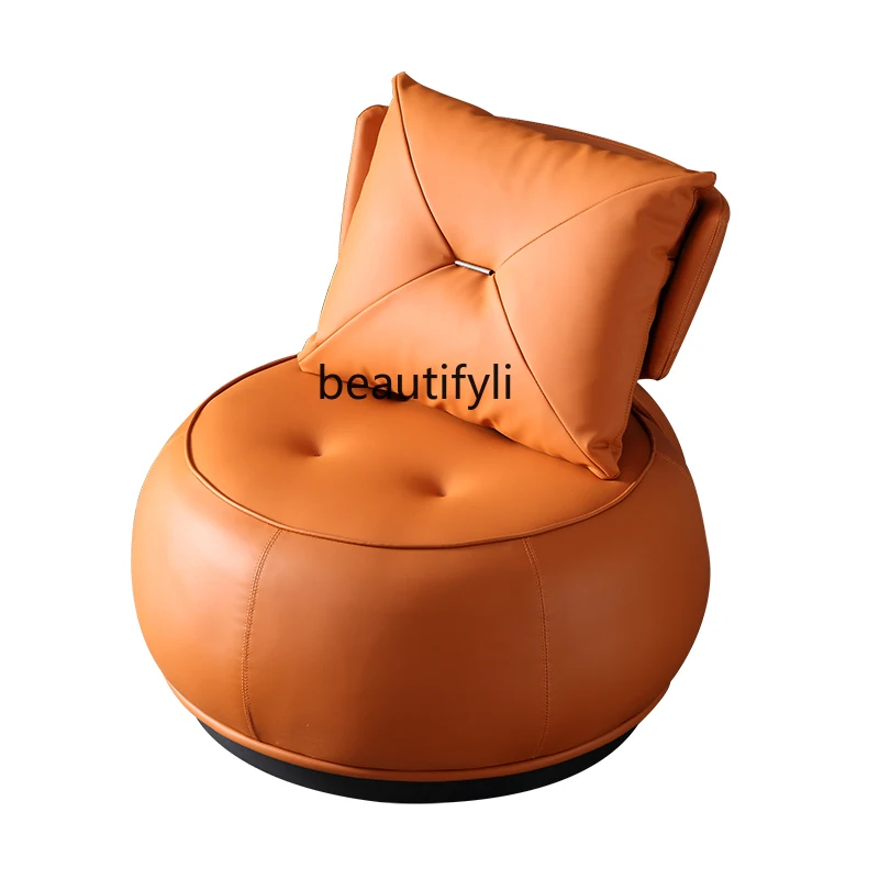 Light Luxury Lazy Sofa Italian Minimalist Living Room Single Leisure Chair 360 ° round Swivel Chair Bedroom Balcony Recliner