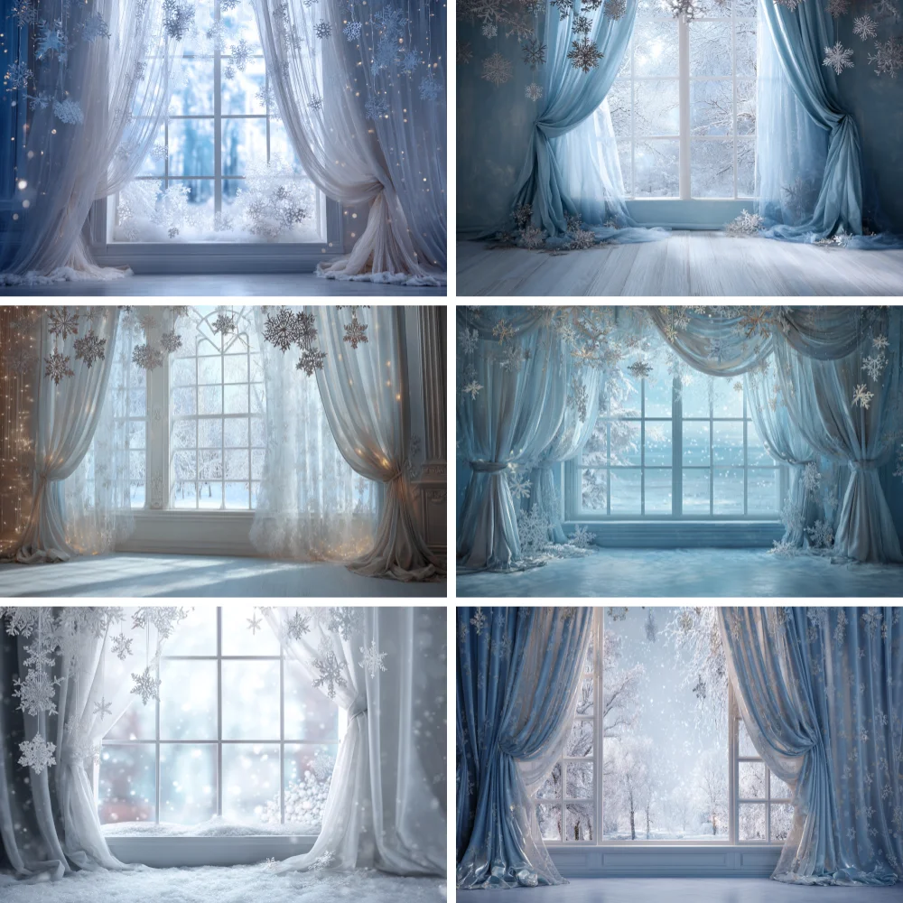 

Christmas Room Window Curtain Backdrop Xmas Tree Gifts Interior Family Party Photography Background Wall Decor Photostudio Prop