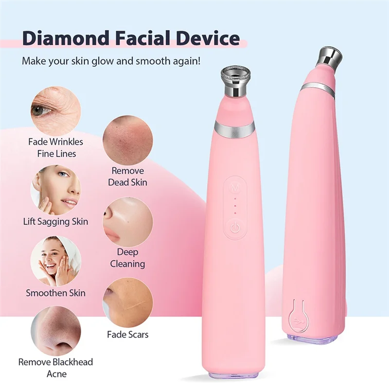 ABUD-draagbaar gezichtsreinigingsapparaat Diamond Peening Machine Microdermabrasie Handheld Exfoliator Mee-eter verwijderen